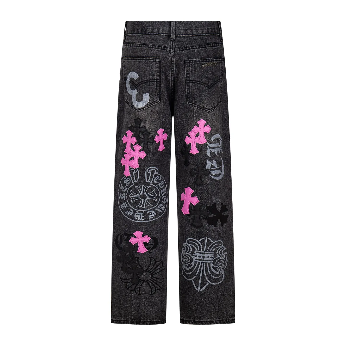 P260 Chrome Hearts Chrome Hearts Jeans Purple Matty Boy Sex Records Rivet Style Work Jeans CH Jeans need to be disassembled and washed before being dismantled and hand-stitched with sheepskin cross leather and then spliced ​​together to complete. The whole piece has too many craftsmanship to explain. The cabinet price is 16W+ level, patchwork cross pattern embellishment, high-waisted washed jeans! ! Absolutely high-end luxury products, 8W+ level god-level items, super popular products, made with top heavy industry, a magic weapon that cannot be missed. About Kroxin This is an extremely luxurious fashion brand, which can also be called the aristocrats of the high street. It has always been an exclusive brand for some hipsters or rich second generation. Compared with ordinary high streets, it is more luxurious and noble. Compared with luxury brands, it has a more fashionable personality and has always been a brand that I have a special liking for. Style number: 1761# Size: 28 30 32 34 36